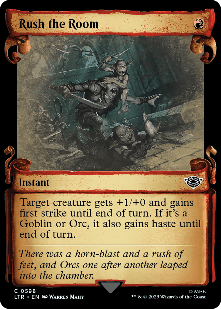 Rush the Room (Showcase Scrolls) (LTR-598) [The Lord of the Rings: Tales of Middle-earth] (Showcase) Foil MTG Single Wizards of the Coast