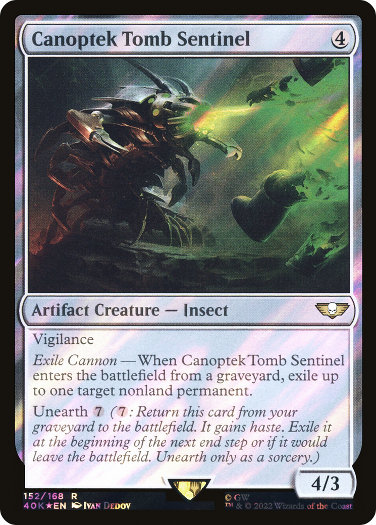 Canoptek Tomb Sentinel (40K-152★) [Warhammer 40,000 Commander] Foil MTG Single Wizards of the Coast