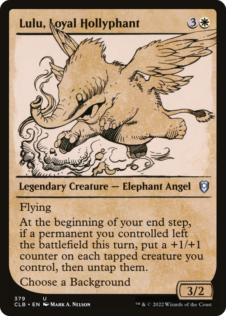 Lulu, Loyal Hollyphant (CLB-379) [Commander Legends: Battle for Baldur's Gate] (Showcase) MTG Single Wizards of the Coast