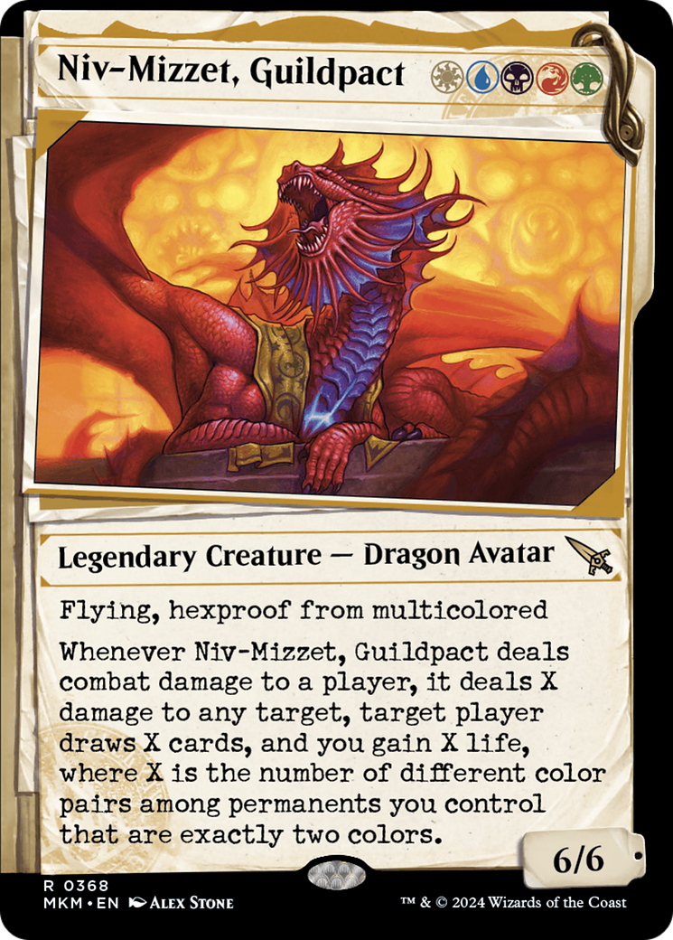 Niv-Mizzet, Guildpact (368) (MKM-368) [Murders at Karlov Manor] (Showcase) Foil MTG Single Murders at Karlov Manor