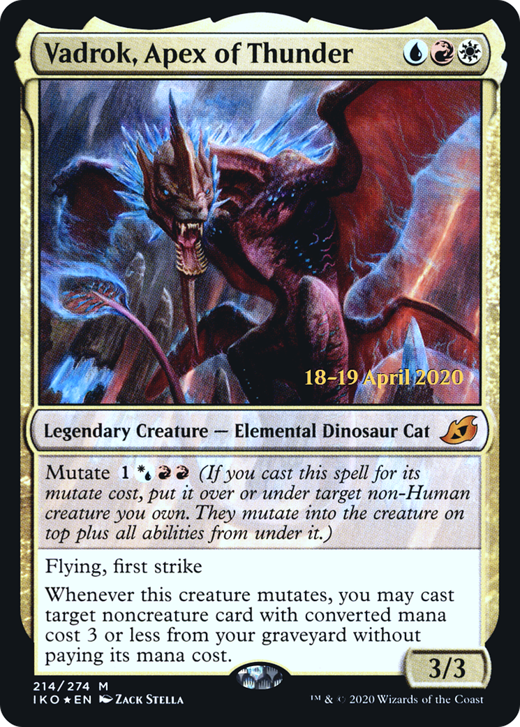 Vadrok, Apex of Thunder (PRE-214) [Ikoria: Lair of Behemoths Promos] Foil MTG Single Wizards of the Coast