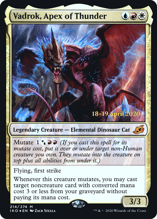 Vadrok, Apex of Thunder (PRE-214) [Ikoria: Lair of Behemoths Promos] Foil MTG Single Wizards of the Coast