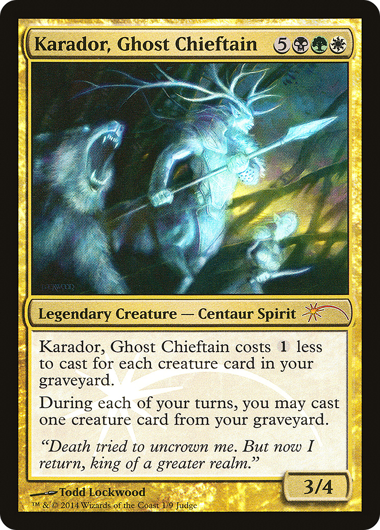 Karador, Ghost Chieftain (JDG-001) [Misc] Judge Gift Cards 2014 Foil MTG Single Wizards of the Coast