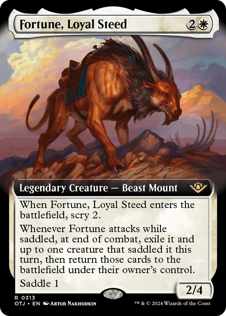 Fortune, Loyal Steed (OTJ-313) [Outlaws of Thunder Junction] (Extended Art) MTG Single Wizards of the Coast