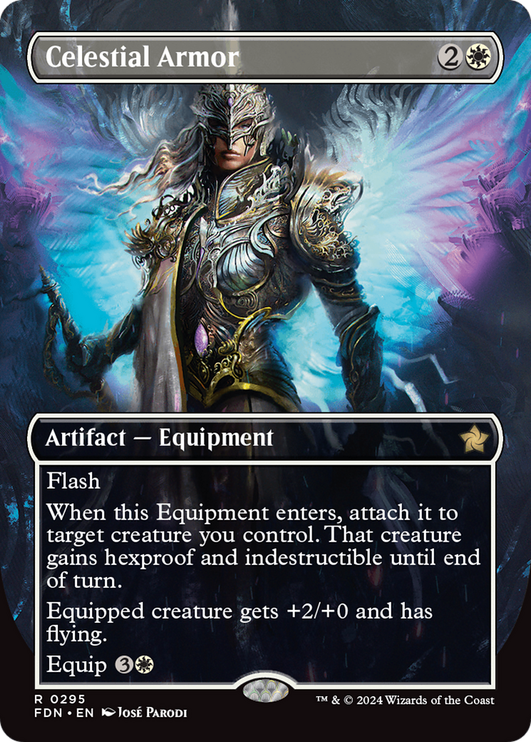 Celestial Armor (FDN-295) [Foundations] (Borderless) MTG Single Wizards of the Coast