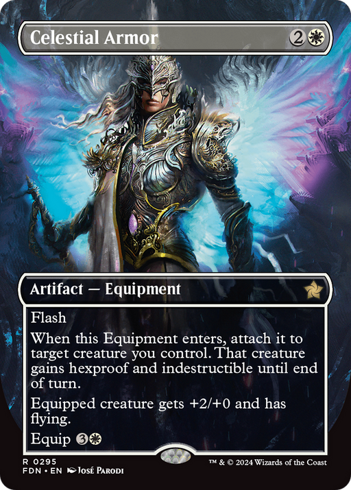 Celestial Armor (FDN-295) [Foundations] (Borderless) MTG Single Wizards of the Coast