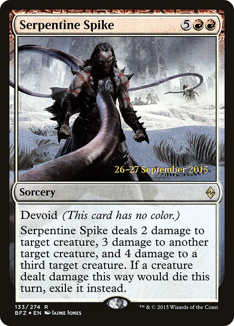 Serpentine Spike (PRE-133) [Battle for Zendikar Promos] Foil MTG Single Wizards of the Coast