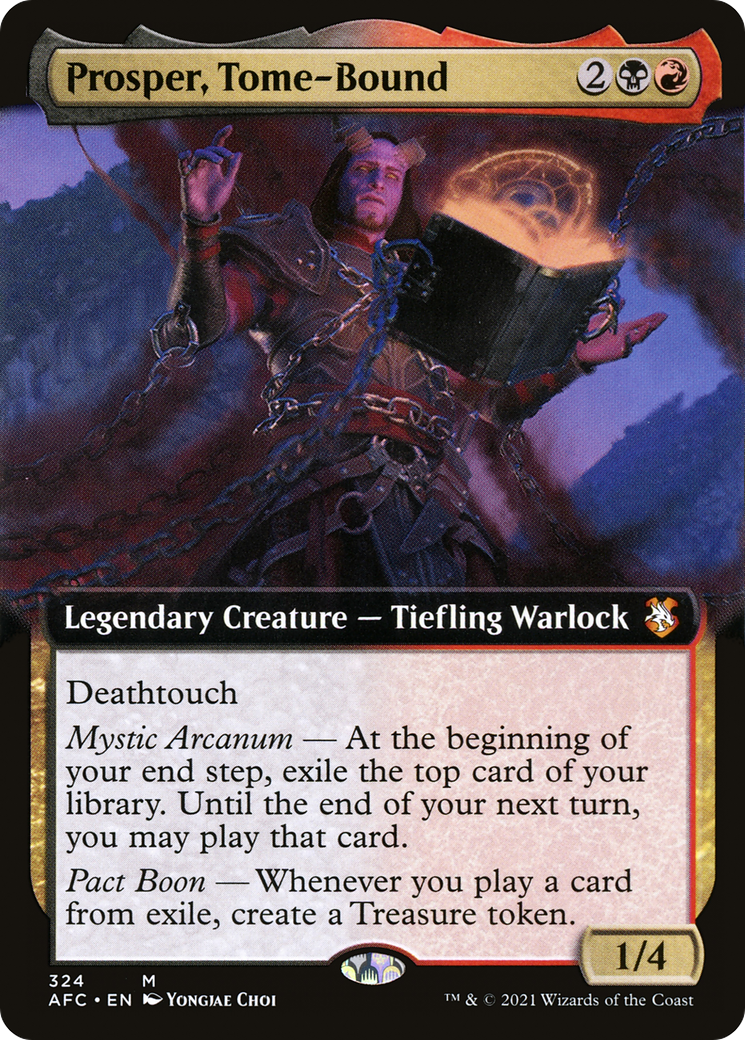 Prosper, Tome-Bound (AFC-324) [Forgotten Realms Commander] (Extended Art) MTG Single Wizards of the Coast