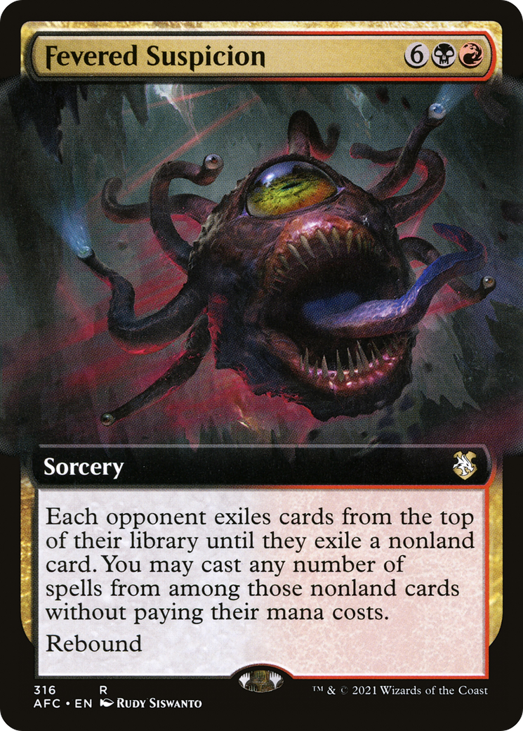 Fevered Suspicion (AFC-316) [Forgotten Realms Commander] (Extended Art) MTG Single Wizards of the Coast