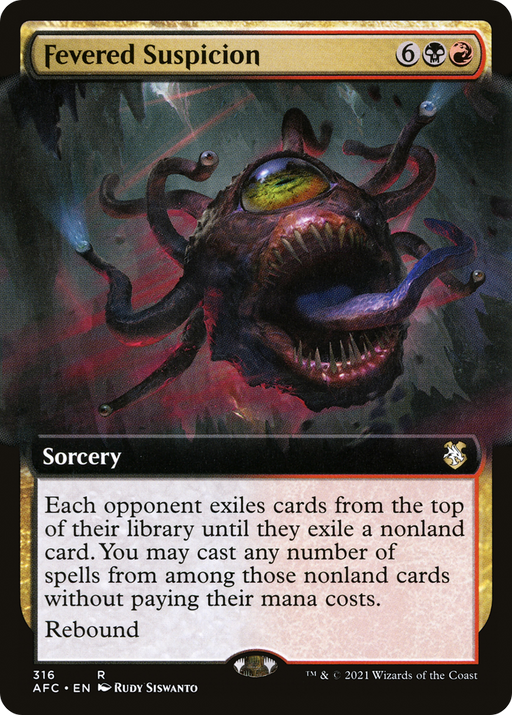 Fevered Suspicion (AFC-316) [Forgotten Realms Commander] (Extended Art) MTG Single Wizards of the Coast