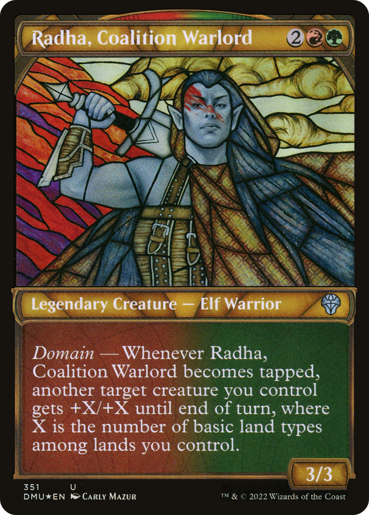 Radha, Coalition Warlord (Textured Foil) (DMU-351) [Dominaria United] (Showcase) Foil MTG Single Wizards of the Coast