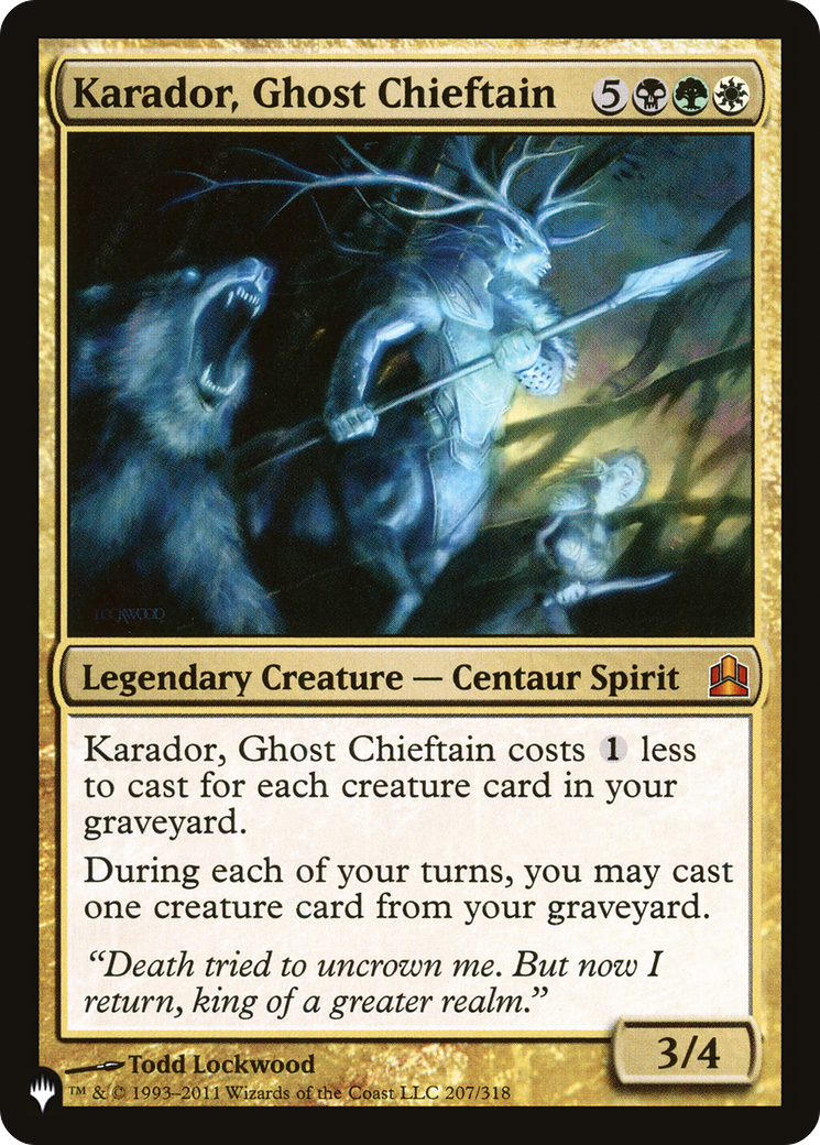 Karador, Ghost Chieftain (LIST-CMD-207) [The List] MTG Single Magic: The Gathering