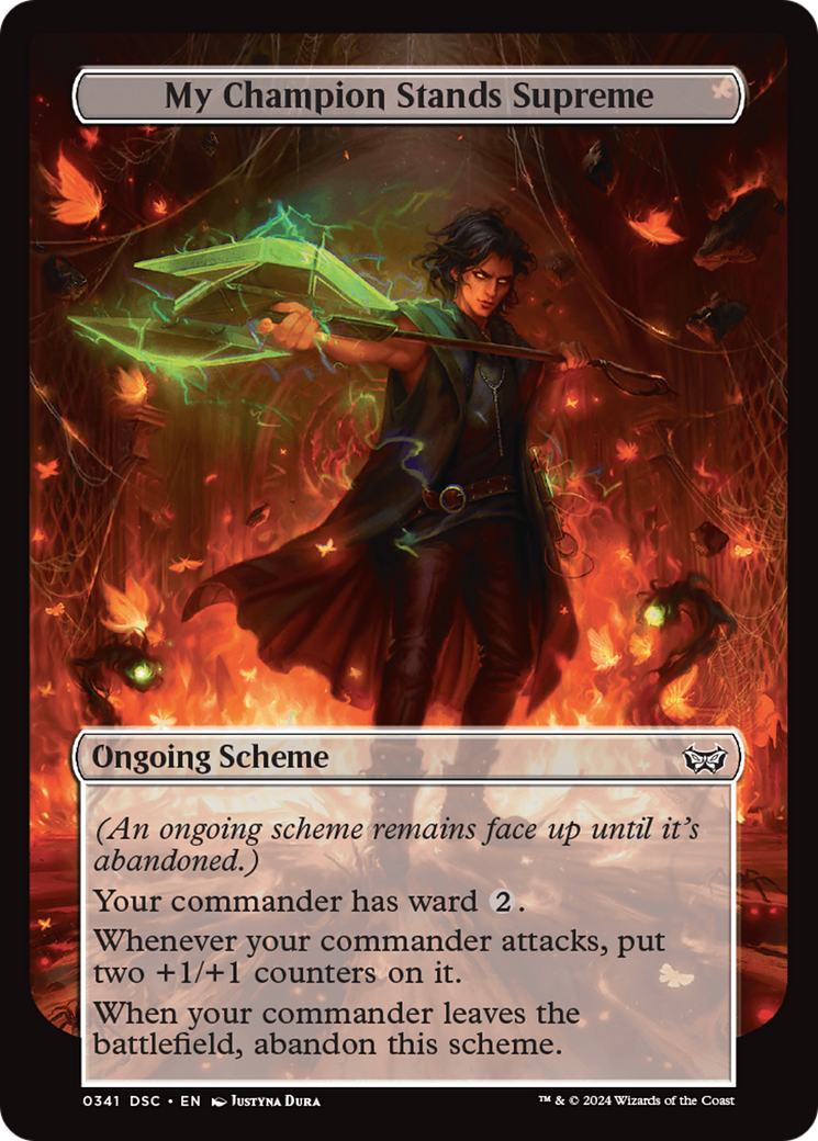 My Champion Stands Supreme (Full Art) (A:DSC-341) [Duskmourn: House of Horror Commander] MTG Single Wizards of the Coast