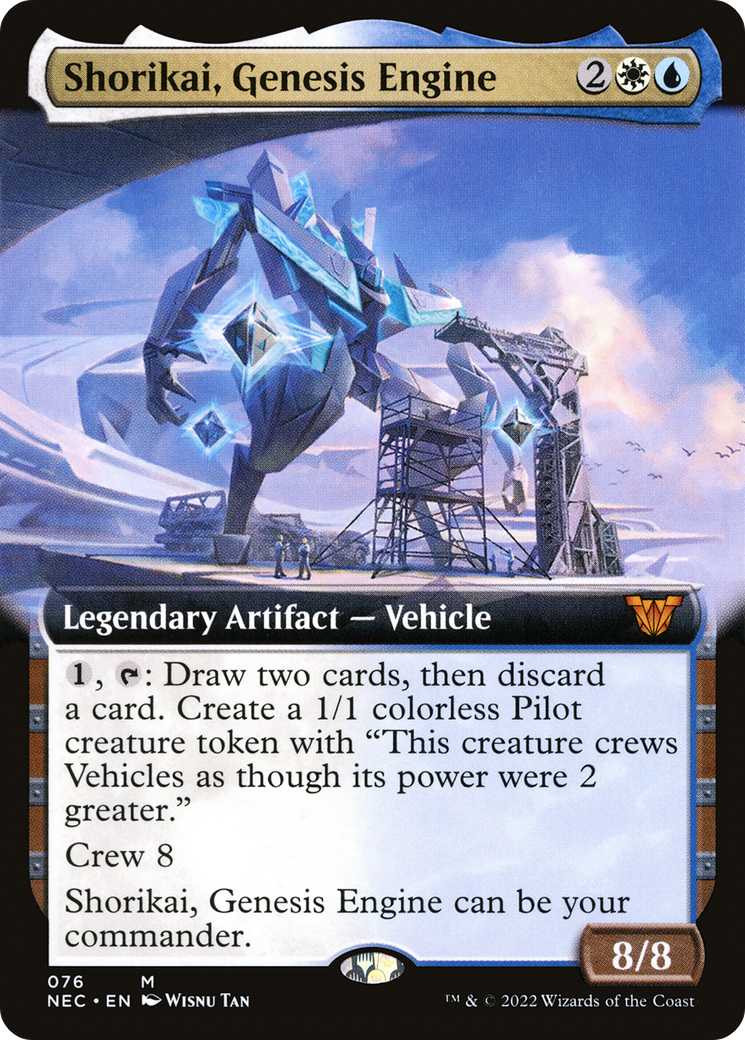Shorikai, Genesis Engine (NEC-076) [Neon Dynasty Commander] (Extended Art) MTG Single Wizards of the Coast