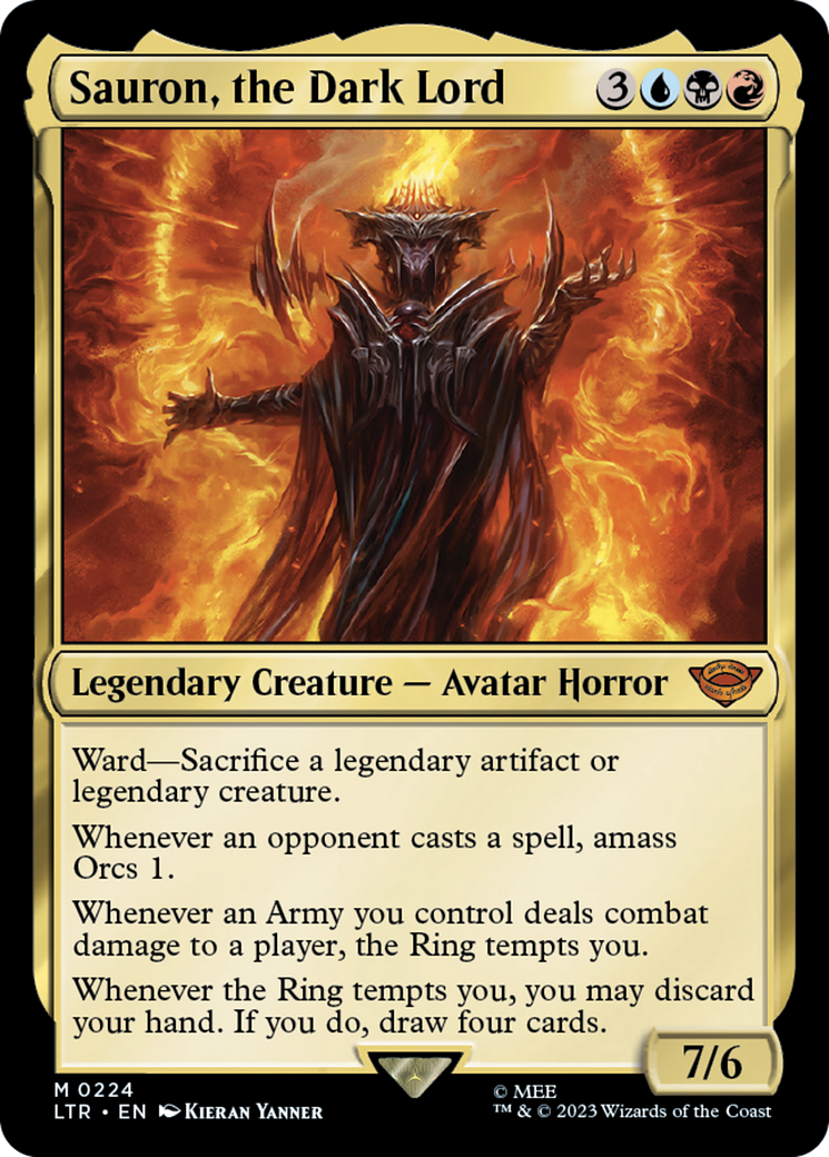 Sauron, the Dark Lord (LTR-224) [The Lord of the Rings: Tales of Middle-earth] Foil MTG Single Wizards of the Coast