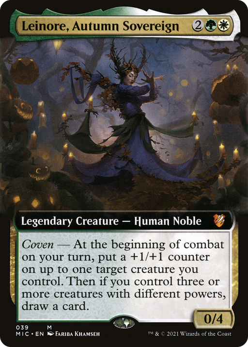 Leinore, Autumn Sovereign (MIC-039) [Midnight Hunt Commander] (Extended Art) MTG Single Wizards of the Coast