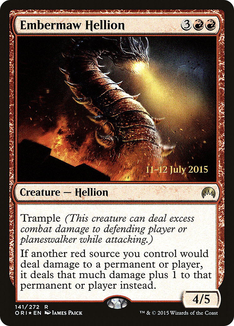 Embermaw Hellion [Magic Origins Prerelease Promos] MTG Single Magic: The Gathering