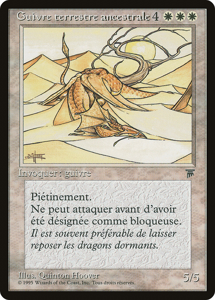 Elder Land Wurm (French) - "Guivre terrestre ancestorale" (REN-) [Renaissance] MTG Single Wizards of the Coast