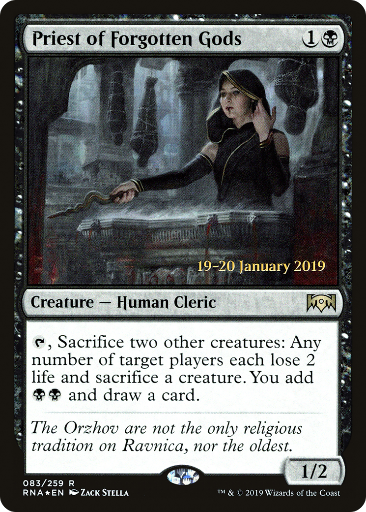 Priest of Forgotten Gods [Ravnica Allegiance Prerelease Promos] MTG Single Magic: The Gathering