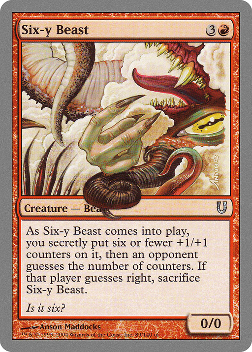 Six-y Beast (UNH-089) [Unhinged] Foil MTG Single Wizards of the Coast