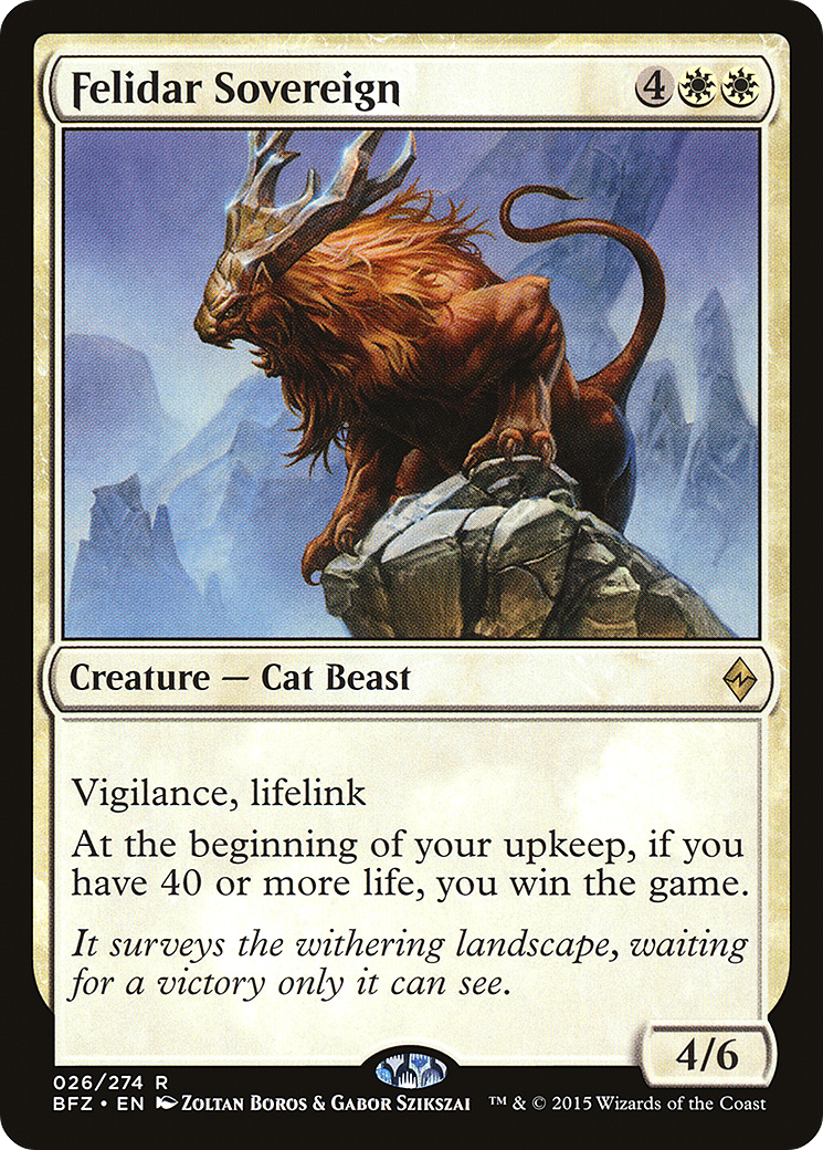 Felidar Sovereign (BFZ-026) [Battle for Zendikar] Foil MTG Single Wizards of the Coast