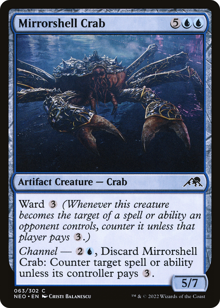 Mirrorshell Crab (NEO-063) [Kamigawa: Neon Dynasty] Foil MTG Single Wizards of the Coast