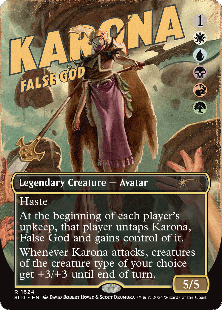 Karona, False God (SLD-1624) [Secret Lair] Drop (Borderless) Foil MTG Single Wizards of the Coast