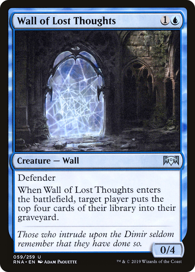 Wall of Lost Thoughts (RNA-059) [Ravnica Allegiance] MTG Single Wizards of the Coast