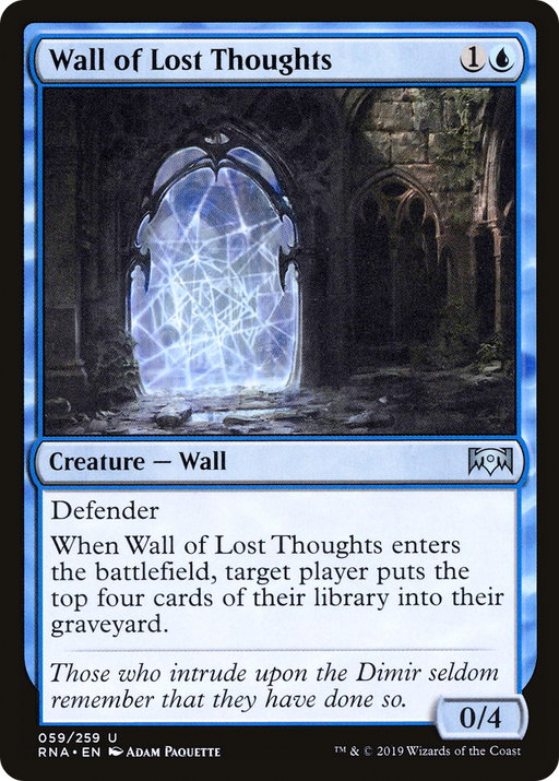 Wall of Lost Thoughts (RNA-059) [Ravnica Allegiance] MTG Single Wizards of the Coast