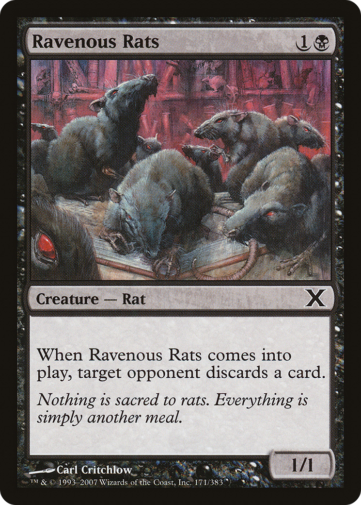 Ravenous Rats (10E-171) [Tenth Edition] Foil MTG Single Wizards of the Coast