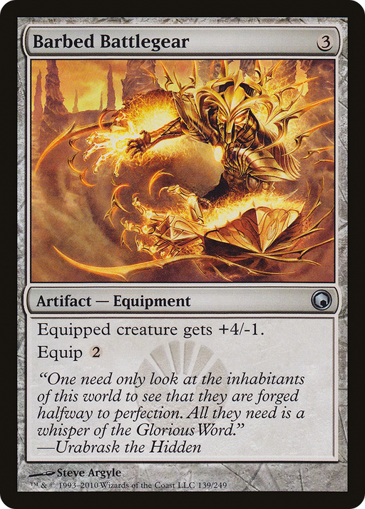Barbed Battlegear (SOM-139) [Scars of Mirrodin] MTG Single Wizards of the Coast