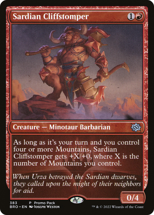 Sardian Cliffstomper (PPBRO-383) [The Brothers' War] MTG Single Wizards of the Coast