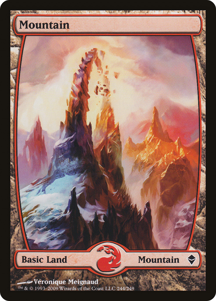 Mountain (244) - Full Art (ZEN-244) [Zendikar] Foil MTG Single Wizards of the Coast