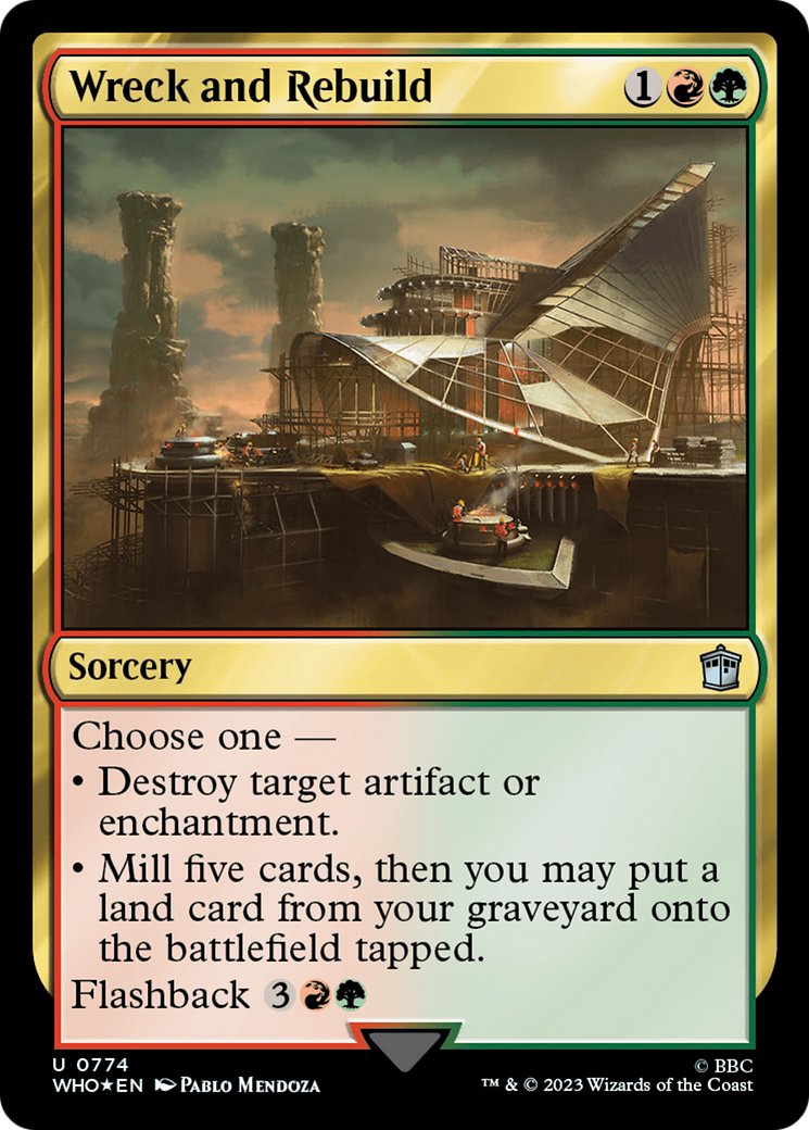 Wreck and Rebuild (Surge Foil) (WHO-774) [Doctor Who] Foil MTG Single Wizards of the Coast