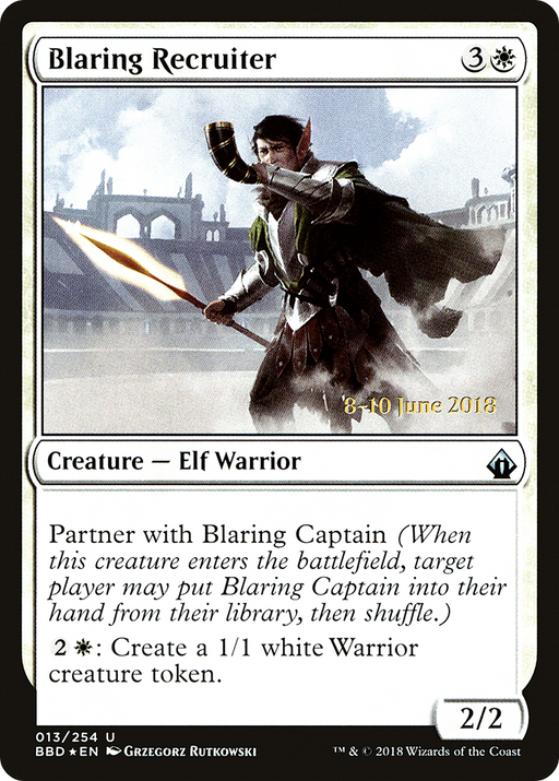 Blaring Recruiter (LARP-13S) [Battlebond Promos] Foil MTG Single Wizards of the Coast