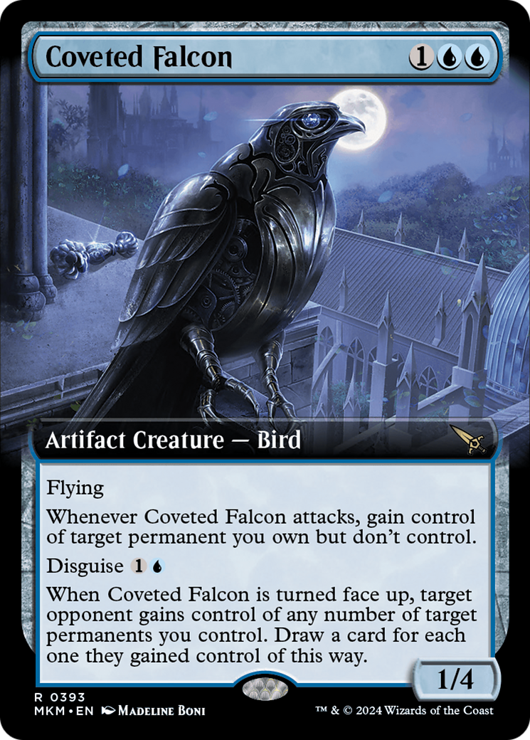 Coveted Falcon (MKM-393) [Murders at Karlov Manor] (Extended Art) MTG Single Wizards of the Coast