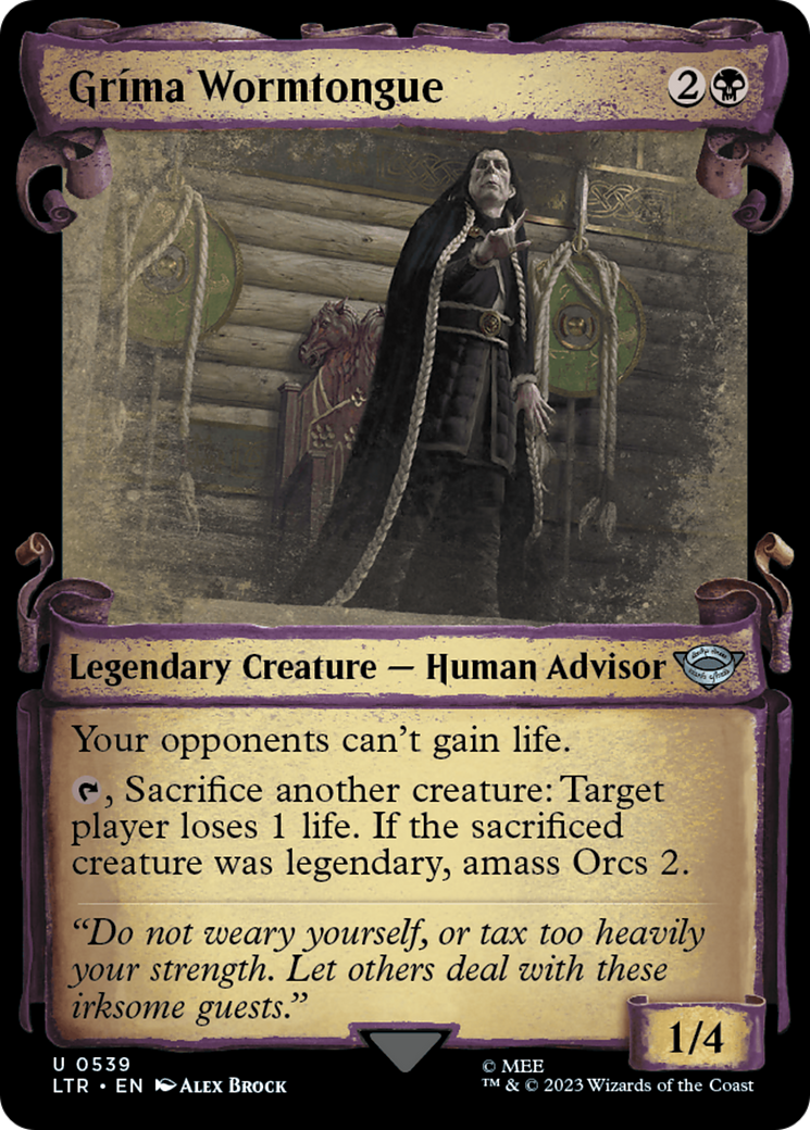 Grima Wormtongue (Showcase Scrolls) (LTR-539) [The Lord of the Rings: Tales of Middle-earth] (Showcase) MTG Single Wizards of the Coast