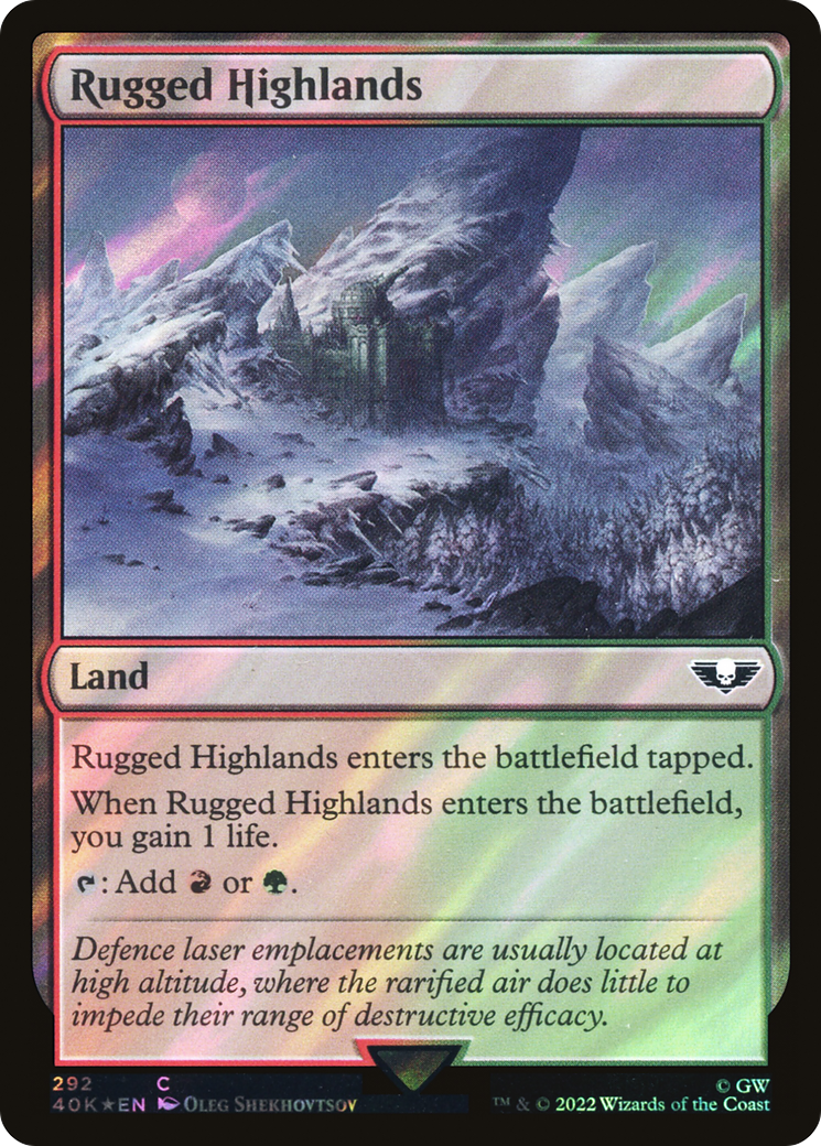 Rugged Highlands (40K-292★) [Warhammer 40,000 Commander] Foil MTG Single Wizards of the Coast