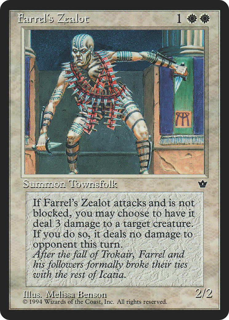 Farrel's Zealot (Melissa A. Benson) [Fallen Empires] MTG Single Magic: The Gathering