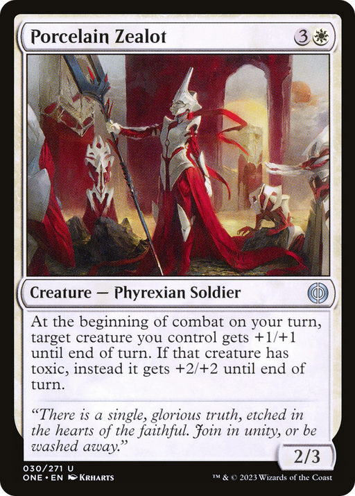 Porcelain Zealot (ONE-030) [Phyrexia: All Will Be One] Foil MTG Single Wizards of the Coast