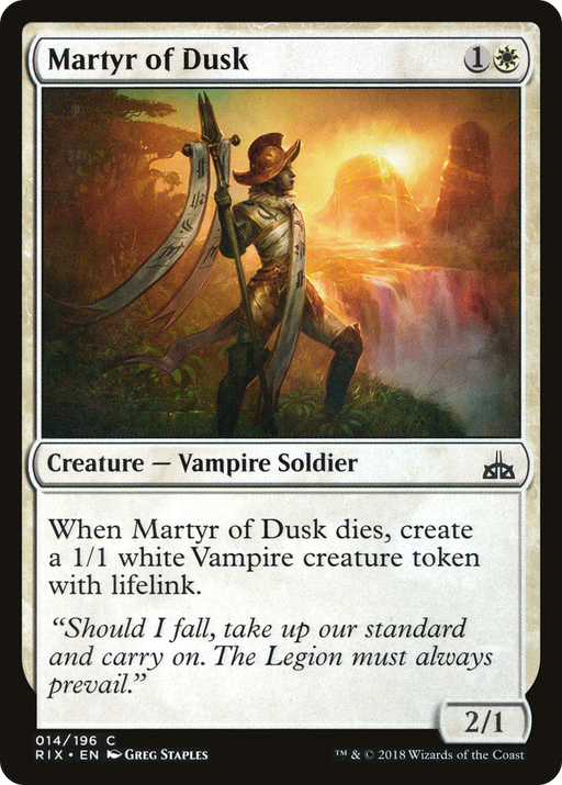 Martyr of Dusk (RIX-014) [Rivals of Ixalan] MTG Single Wizards of the Coast
