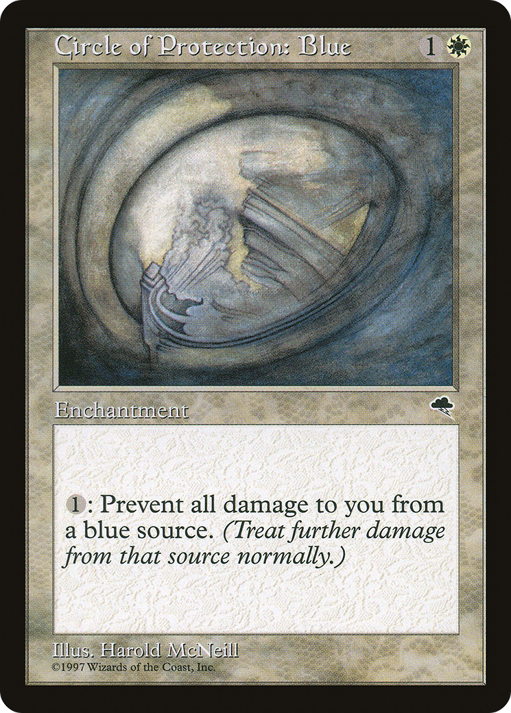 Circle of Protection: Blue (TMP-009) [Tempest] MTG Single Wizards of the Coast