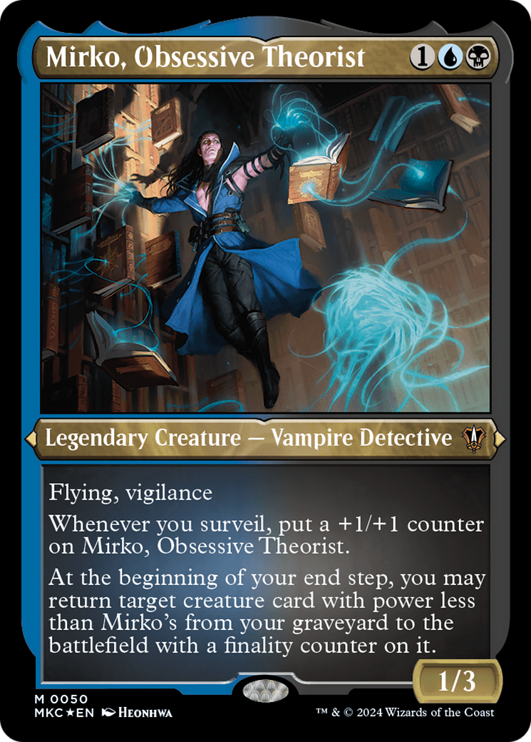 Mirko, Obsessive Theorist (Display Commander) - Thick Stock (MKC-050) [Murders at Karlov Manor Commander] Foil MTG Single Wizards of the Coast