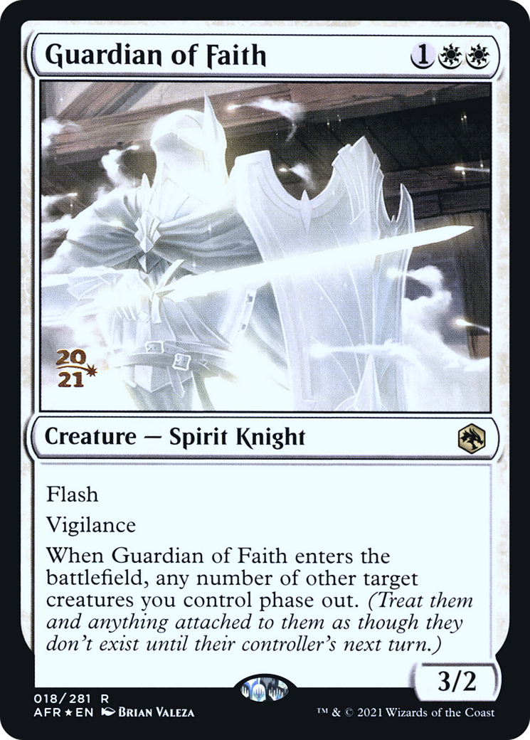 Guardian of Faith (PRE-018) [Adventures in the Forgotten Realms Promos] Foil MTG Single Wizards of the Coast