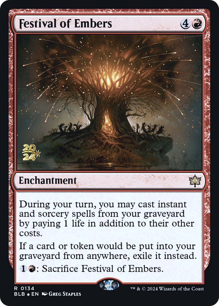 Festival of Embers (PRE-134) [Bloomburrow Promos] Foil MTG Single Wizards of the Coast