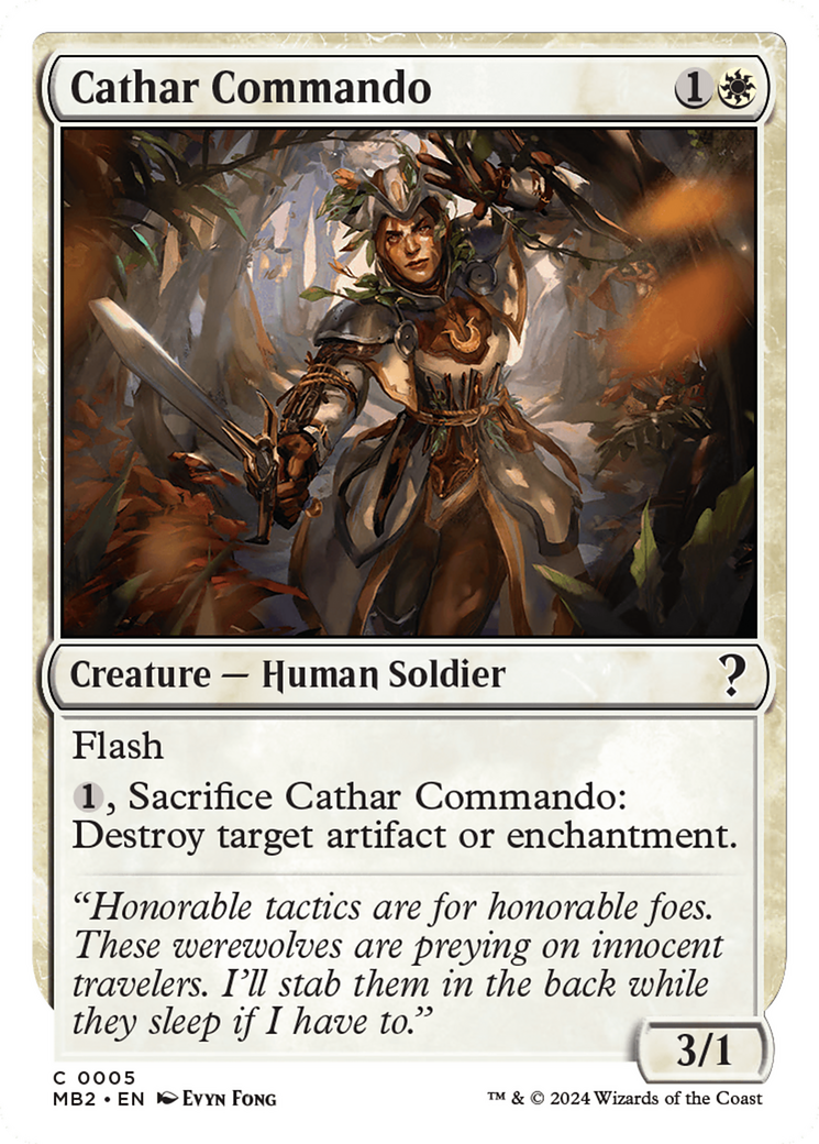 Cathar Commando (White Border) (MB2-005) [Mystery Booster] Mystery Booster 2 MTG Single Wizards of the Coast