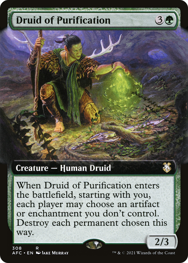 Druid of Purification (AFC-308) [Forgotten Realms Commander] (Extended Art) MTG Single Wizards of the Coast