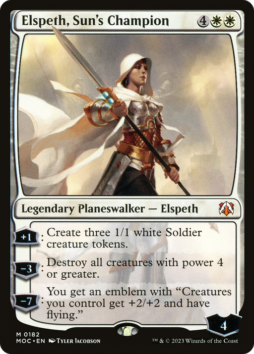 Elspeth, Sun's Champion (MOC-182) [March of the Machine Commander] MTG Single Wizards of the Coast