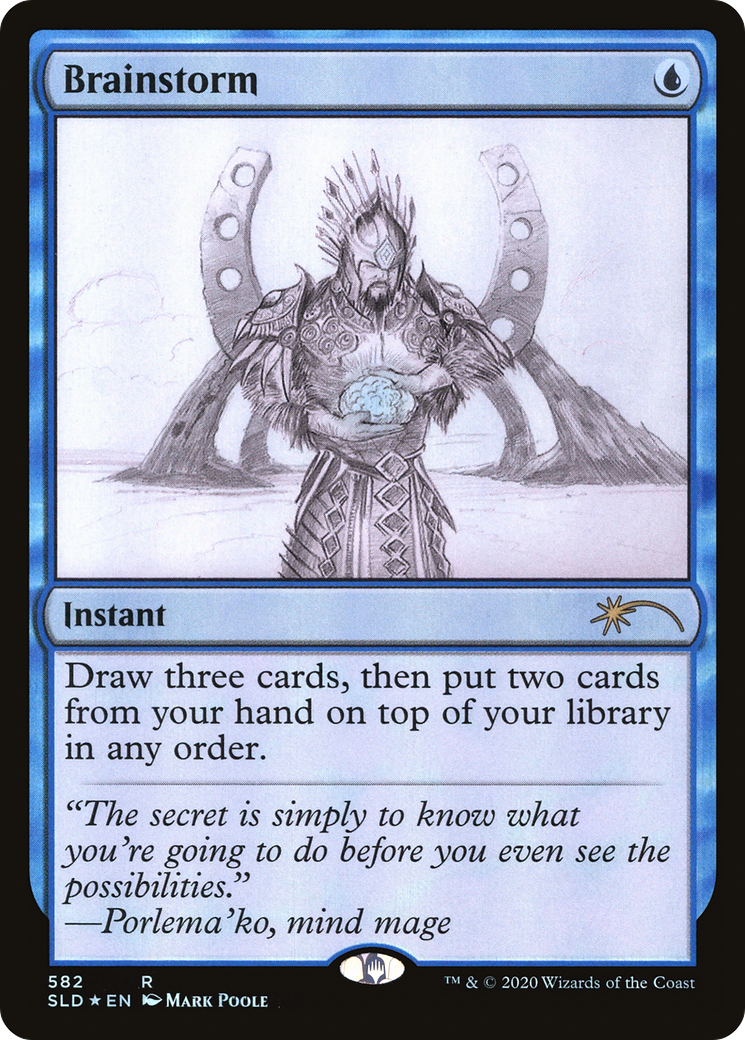 Brainstorm (582) (Sketch Showcase) (SLD-582) [Secret Lair] Drop Foil MTG Single Wizards of the Coast