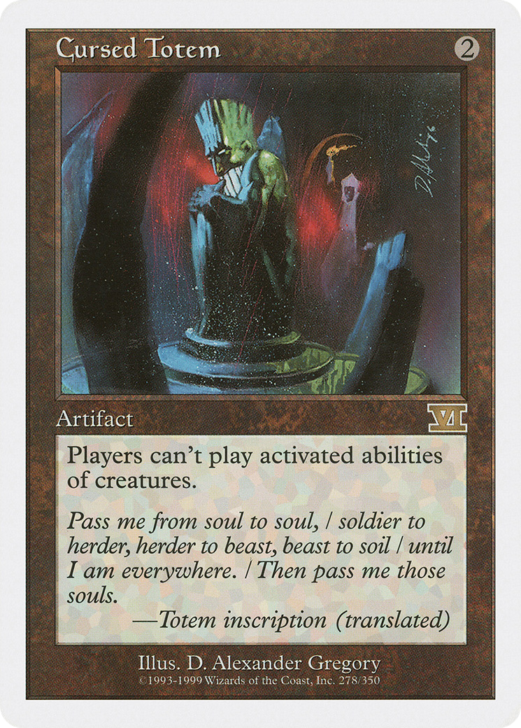 Cursed Totem (6ED-278) [Classic Sixth Edition] MTG Single Wizards of the Coast